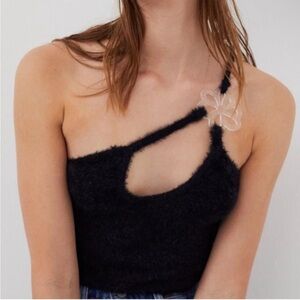 For love & lemons Mirabel crop top in black NWT